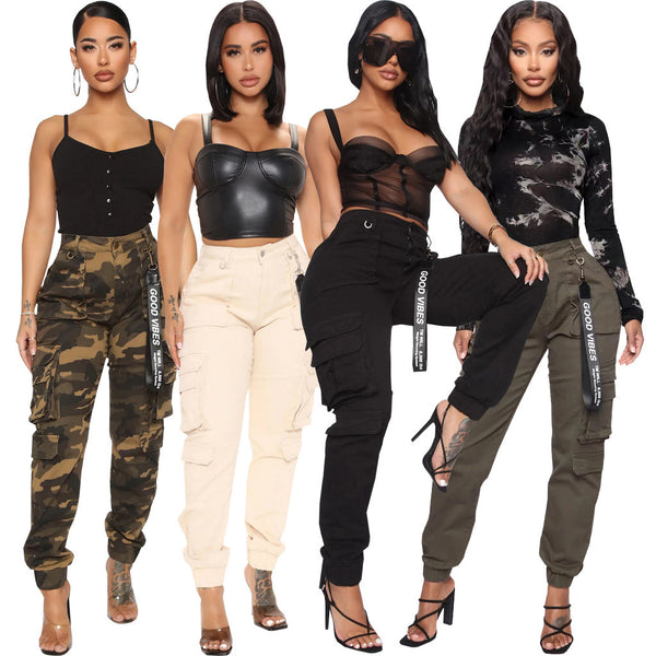 Slim Fit Camouflage Comfortable Leisure Tappered Stretch Overalls