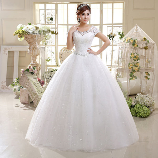"✨ Elegant Lace Wedding Dress with Shoulder Detail – Slim Fit & Plus Sizes Available! ✨"