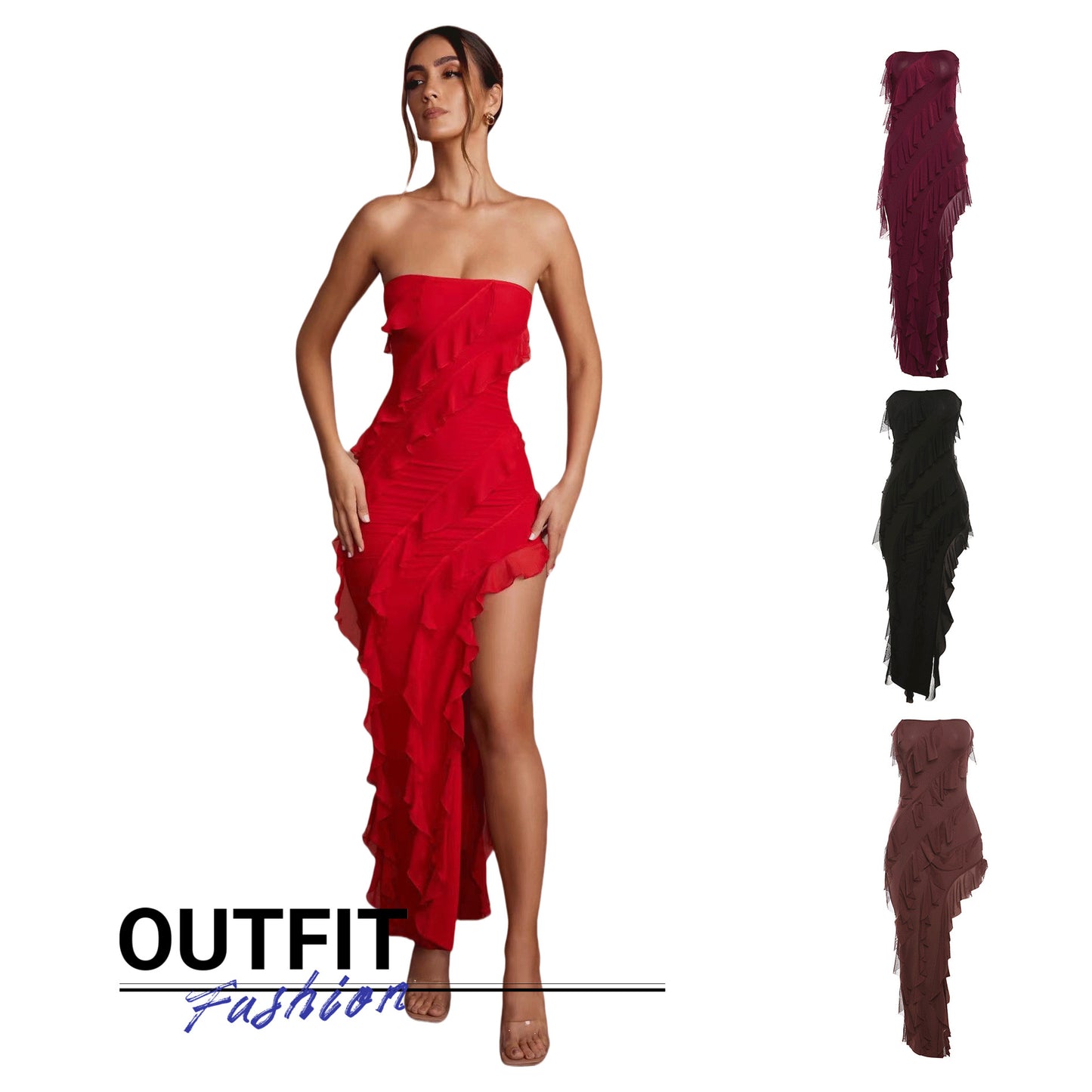 Top Backless Split Tassel Dress Birthday Party Clubwear