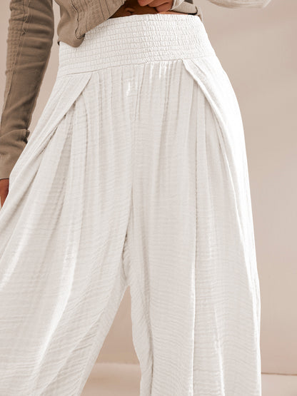 Pure Color Slimming Flab Hiding Straight Casual Pants Drape Champray